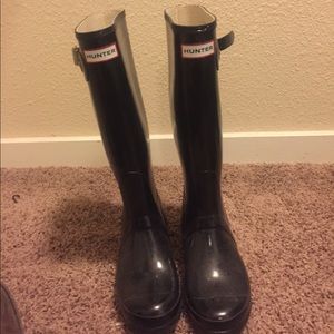 Hunter boots, black, worn 2 times